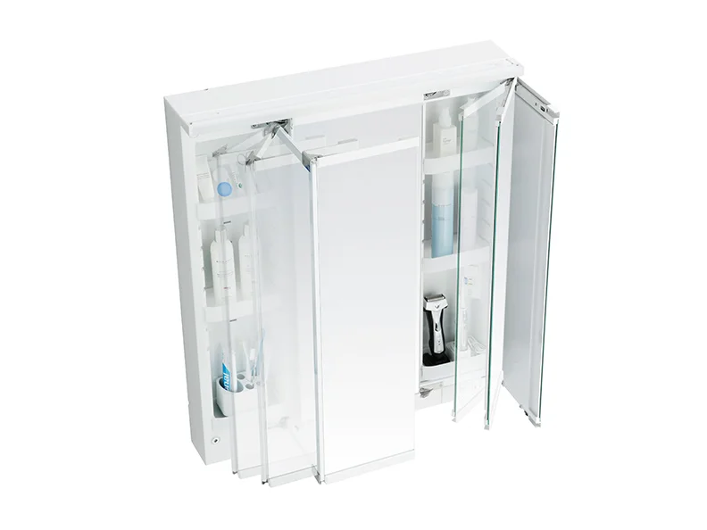 スウィング三面鏡で収納もたっぷり